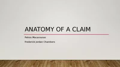 Anatomy of A Claim Petros