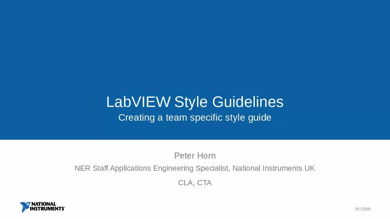 LabVIEW Style Guidelines