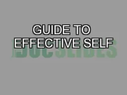 GUIDE TO EFFECTIVE SELF