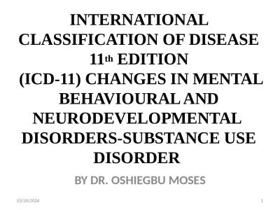 INTERNATIONAL CLASSIFICATION OF DISEASE 11
