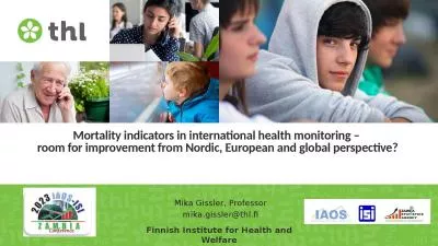 Mortality indicators in international health monitoring –
