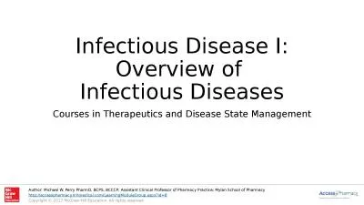 Infectious Disease I: Overview of