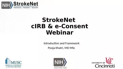 StrokeNet   cIRB  & e-Consent