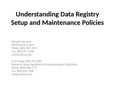 Understanding Data Registry Setup and Maintenance