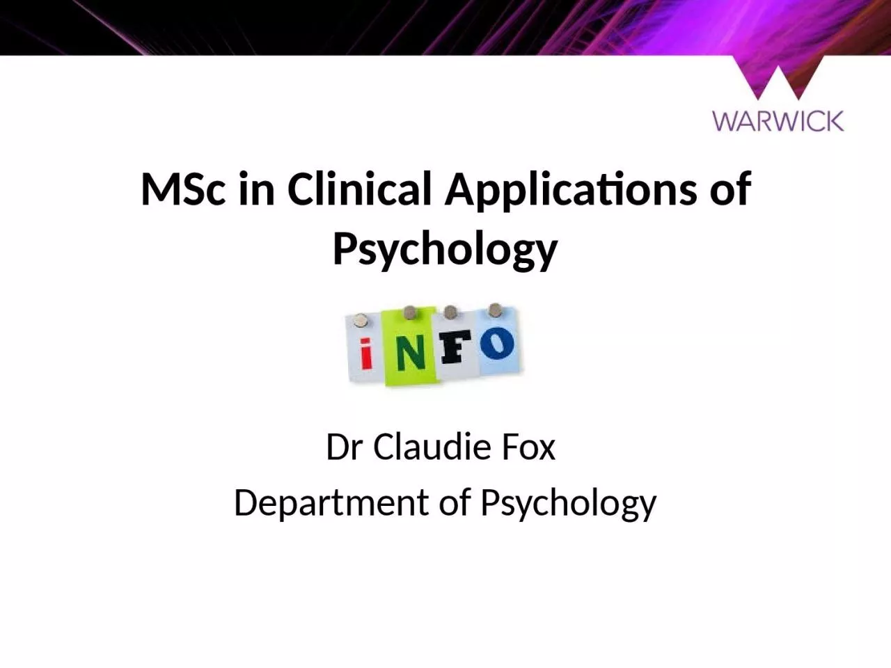 PPT-MSc in Clinical Applications of Psychology