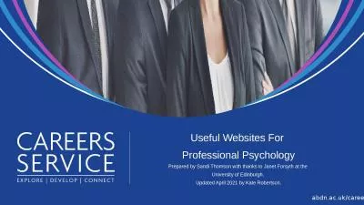 Useful Websites For  Professional Psychology