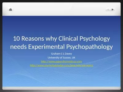 10 Reasons why Clinical Psychology needs Experimental Psychopathology