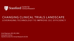 CHANGING Clinical Trials LANDSCAPE