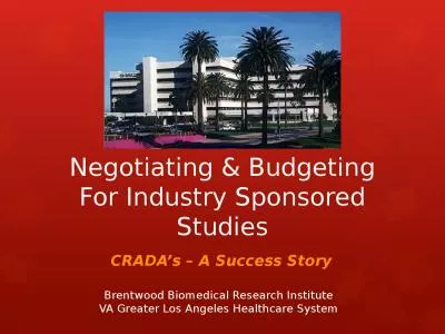 Negotiating & Budgeting For Industry Sponsored Studies