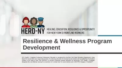 Resilience & Wellness Program Development