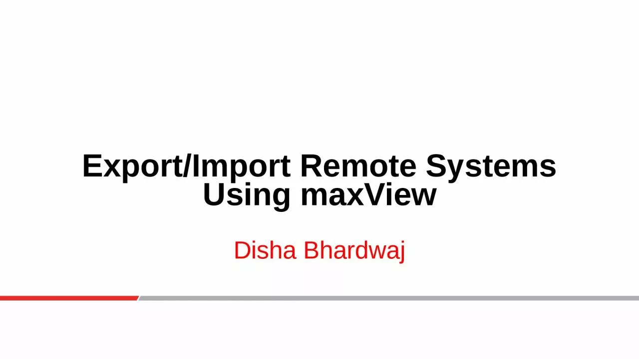 Export/Import Remote Systems Using