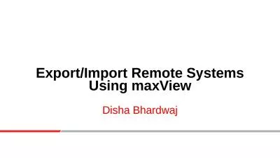 Export/Import Remote Systems Using