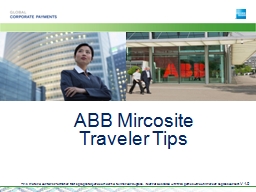 ABB  Mircosite Traveler Tips