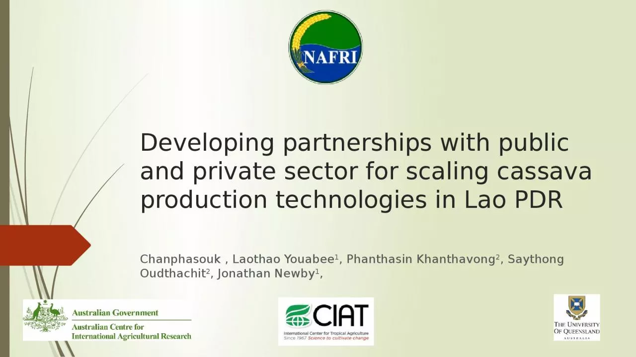 Developing partnerships with public and private sector for scaling cassava production