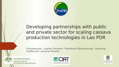 Developing partnerships with public and private sector for scaling cassava production technologies