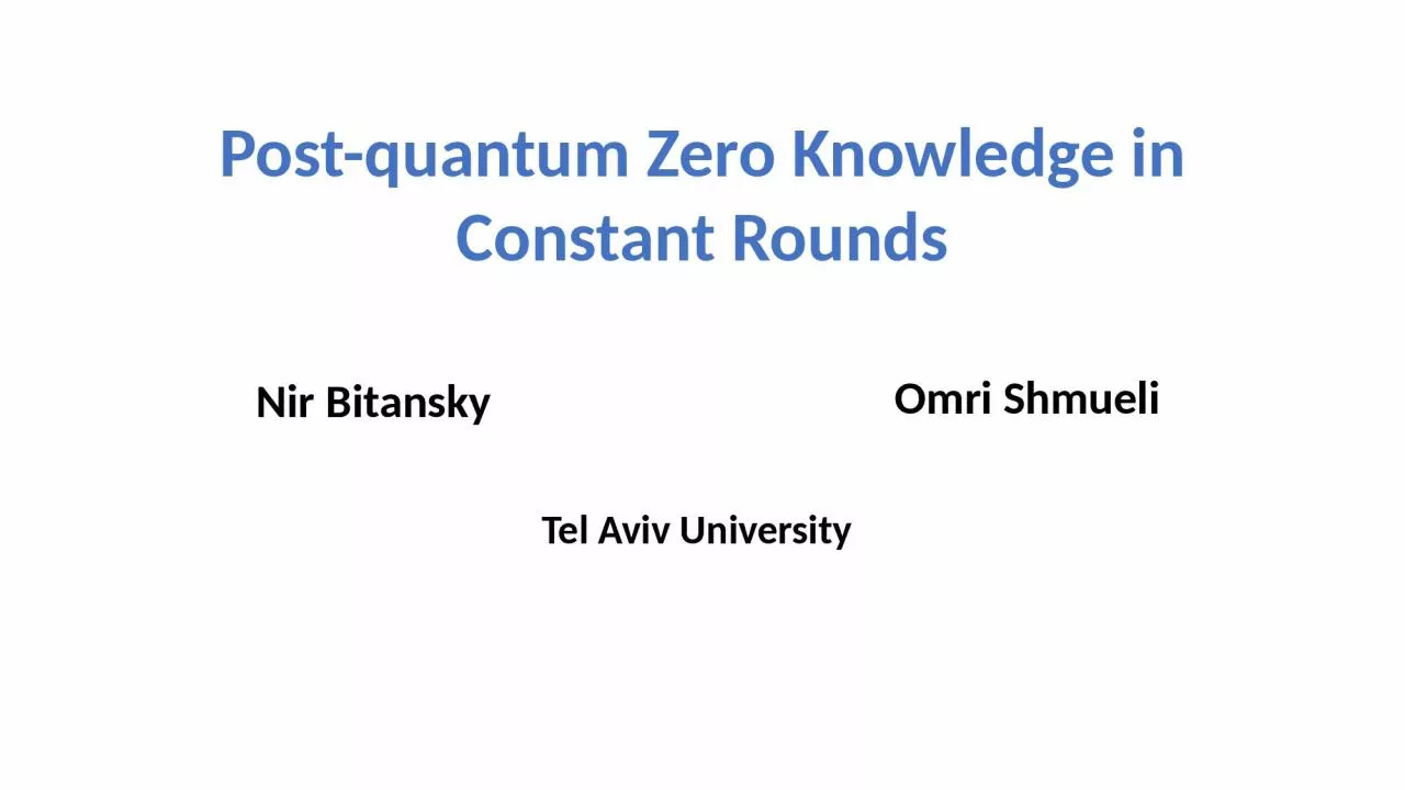 Post-quantum Zero Knowledge in Constant Rounds