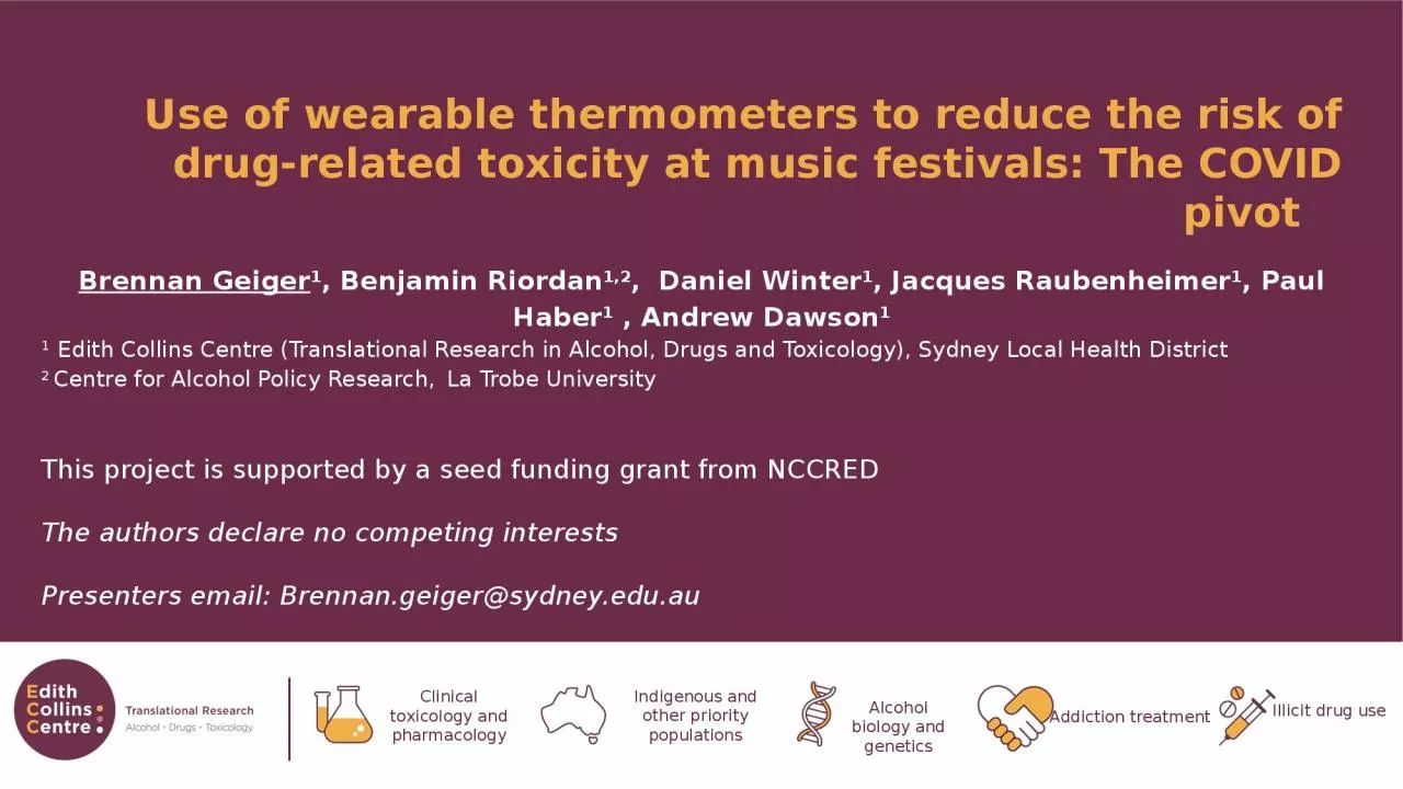 Use of wearable thermometers to reduce the risk of drug-related toxicity at music festivals: