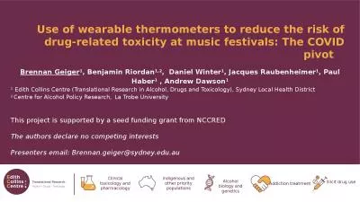 Use of wearable thermometers to reduce the risk of drug-related toxicity at music festivals: The CO