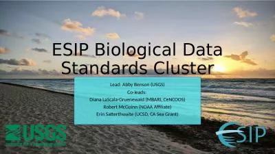 ESIP Biological Data Standards Cluster