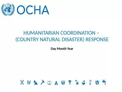 Humanitarian Coordination –