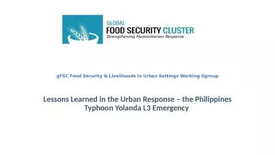 gFSC   Food  Security &