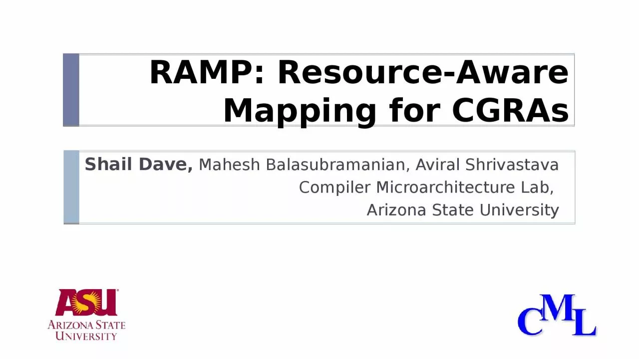 RAMP: Resource-Aware Mapping for CGRAs