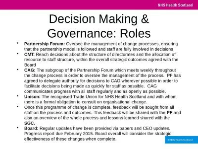 Decision Making & Governance: Roles