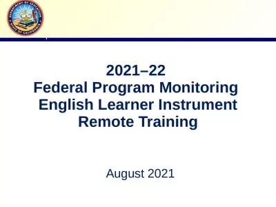 2021–22  Federal Program Monitoring