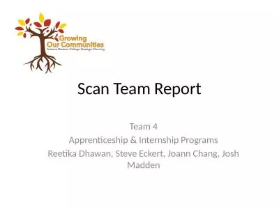 Scan Team Report Team 4 Apprenticeship & Internship Programs
