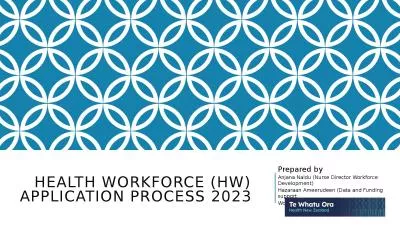 Health Workforce (HW) Application Process 2023