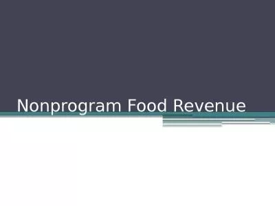 Nonprogram  Food Revenue
