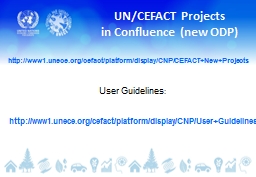 UN/CEFACT Projects in Confluence (new ODP)