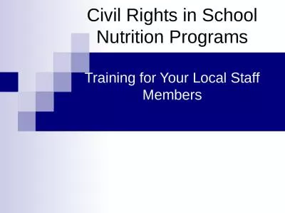 Civil Rights in School Nutrition Programs