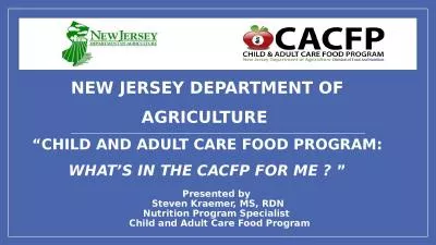 NEW JERSEY DEPARTMENT OF AGRICULTURE