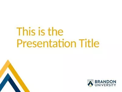 This is the Presentation Title
