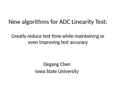 1 New algorithms for ADC Linearity Test: