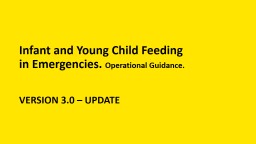 Infant and Young Child Feeding