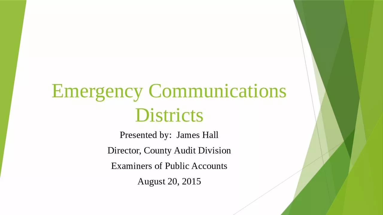 Emergency Communications Districts
