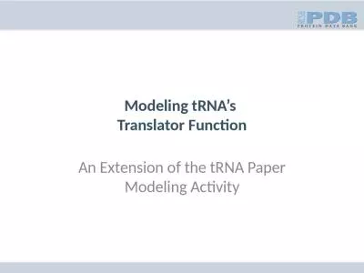 Modeling  tRNA’s   Translator Function