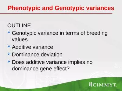 Phenotypic and Genotypic variances