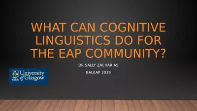 What can cognitive linguistics do for the EAP community?