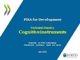 PISA for Development Technical Strand 2: