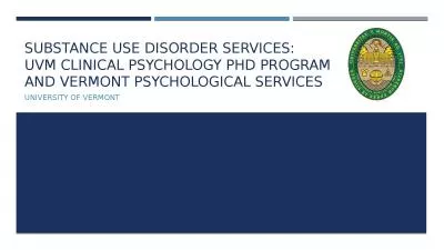Substance Use Disorder services: