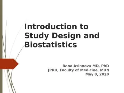 Introduction to Study Design and Biostatistics