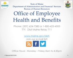State of Maine Department of Administrative and Financial  Services