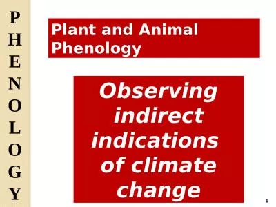 Plant and Animal Phenology