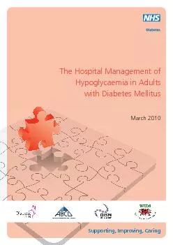 The Hospital Management ofHypoglycaemia in Adultswith Diabetes Mellitu
