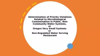 Determination of Priority Violations Related to Microbiological Contamination in Public, Non-Commun