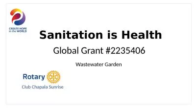 Global Grant #2235406 Sanitation is Health