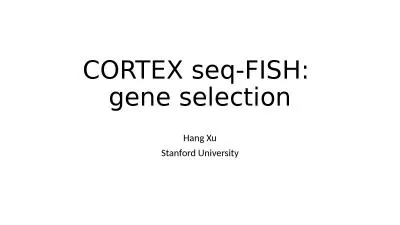 CORTEX seq-FISH:  gene selection